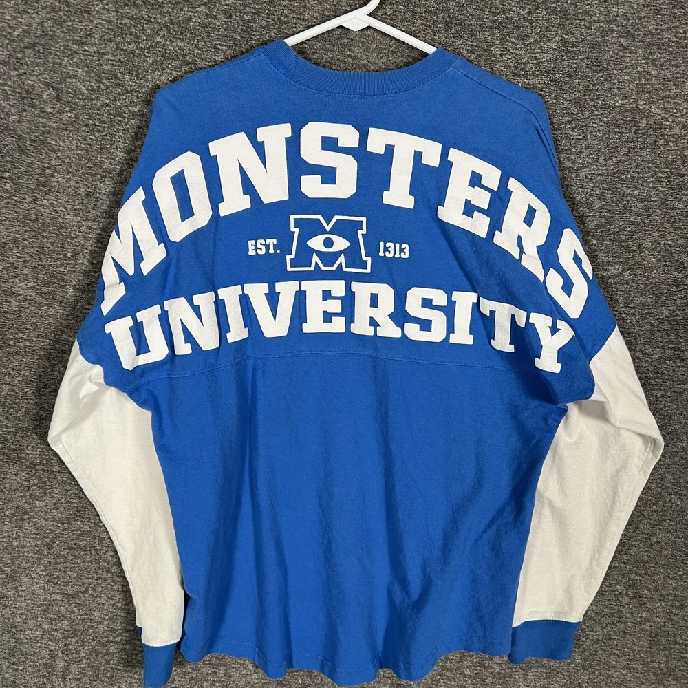 Disney Monsters University Spirit Jersey Shirt Womens‎ Small Blue Long Sleeve